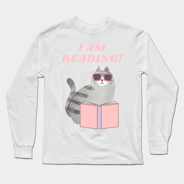 I am Reading! Long Sleeve T-Shirt by The Faeble Hoarder